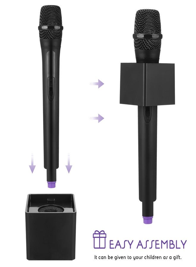 JOINPAYA 1pcs Plastic Simulation Microphone: Fake Microphone Prop with Square Cube Flag Station for Pretend Play Fun Stage Costume 10.61in - Image 5
